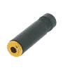 Rean NYS240BG Rean Klinkenkupplung 3,5mm stereo, vergoldete Kontakte, schwarzes Gehäuse