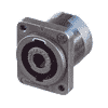 Neutrik NL4MP-1 Neutrik speakON-Buchse 4pol D-Form FASTON A-Screw grau