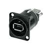 Neutrik NA1394-6-W-B Neutrik Firewire 6 IEEE1394 beidseitig, D-Serie, schwarz