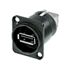 Neutrik NAUSB-W-B Neutrik USB Durchgangsbuchse D-Serie USB-A, USB-B schwarz