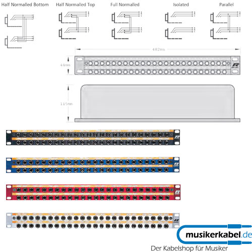 Neutrik LF48-1S Neutrik Patchpanel 48x B-Gauge Longframe silber