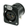 Neutrik NC3FDM3-H-B Neutrik XLR-Buchse D-Serie 3pol female schwarz, Kontakte vergoldet, horizontal, M3