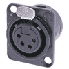 Neutrik NC4FD-L-BAG-1 Neutrik XLR-Buchse DL-Serie 4pol female schwarz, Kontakte versilbert, löt