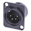Neutrik NC4MD-L-BAG-1 Neutrik XLR-Buchse DL-Serie 4pol male schwarz, Kontakte versilbert, löt