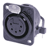 Neutrik NC5FDM3-H-BAG Neutrik XLR-Buchse DL-Serie 5pol female schwarz, Kontakte versilbert, horizontal, M3