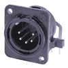 Neutrik NC5MDM3-H-BAG Neutrik XLR-Buchse DL-Serie 5pol male schwarz, Kontakte versilbert, horizontal, M3