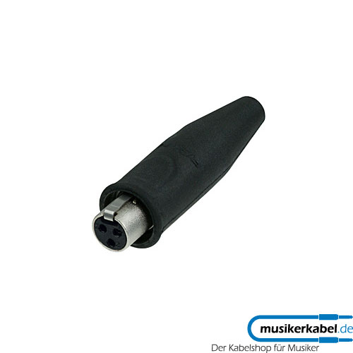 Rean RT3FC-B-W Rean tiny XLR-Stecker 3pol female, Gummitülle