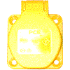 PCE 105-0i PCE 105-0i Schuko-Dose P-Nova IP44 rückw. Anschluß gelb