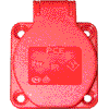 PCE 105-0r PCE 105-0r Schuko-Dose P-Nova IP44 rückw. Anschluß rot