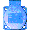 PCE 105-0bs PCE 105-0bs Schuko-Dose P-Nova IP44 seitl. Anschluß blau