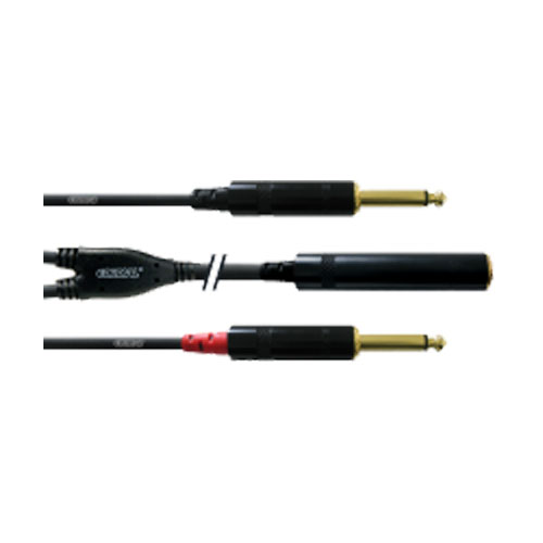 Cordial CFY 0,3 KPP Cordial Fair Line Y-Adapter Klinkenkupplung 6,3mm stereo an 2x Klinke 6,3mm mono