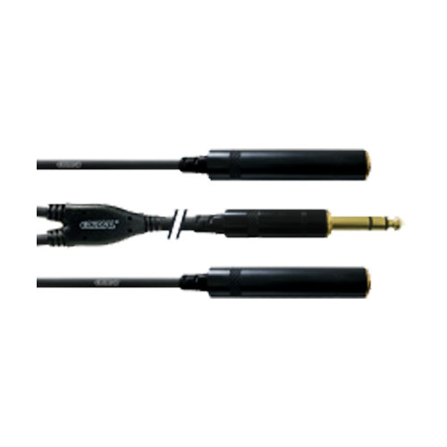 Cordial CFY 0,3 VKK Cordial Fair Line Y-Adapter Klinke 6,3mm stereo an 2x Klinkenkupplung 6,3mm stereo