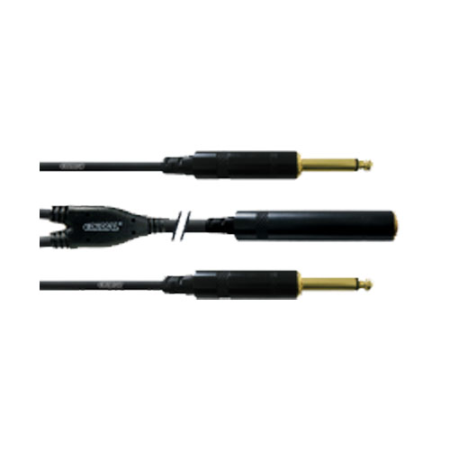 Cordial CFY 0,3 GPP Cordial Fair Line Y-Adapter Klinkenkupplung 6,3mm mono an 2x Klinke 6,3mm mono