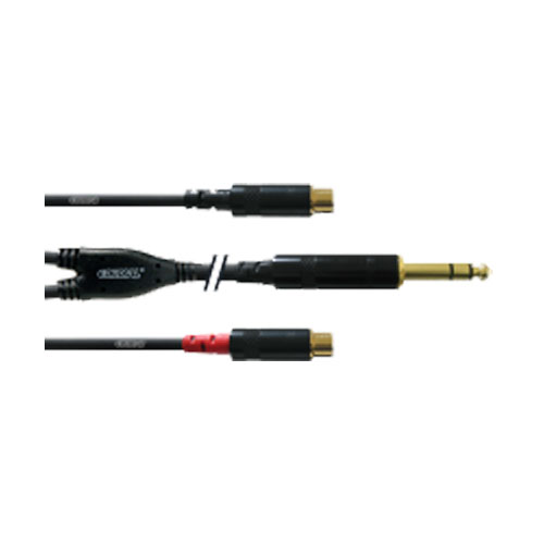 Cordial CFY 0,3 VEE Cordial Fair Line Y-Adapter Klinke 6,3mm stereo an 2x Cinchkupplung links, rechts
