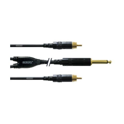 Cordial CFY 0,3 PCC Cordial Fair Line Y-Adapter Klinke 6,3mm mono an 2x Cinchstecker