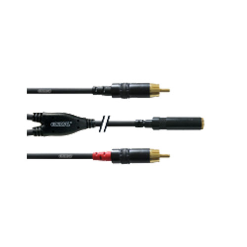 Cordial CFY 0,3 YCC Cordial Fair Line Y-Adapter Klinkenkupplung 3,5mm stereo an 2x Cinchstecker li, re