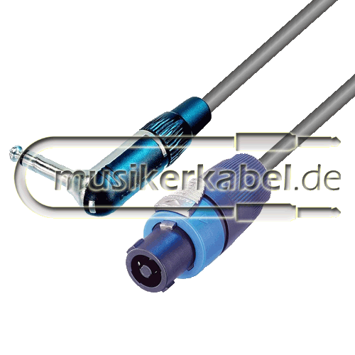 Musikerkabel.de R000079 Gitarren-Lautsprecherkabel Klinke winkel - Speakon, 1,5qmm 75cm