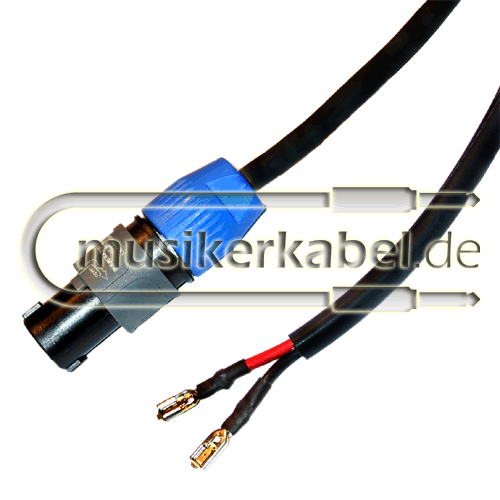 Musikerkabel.de R000088 Speakonstecker 2pol. an AMP FastOn, 2x 2,5qmm 75cm