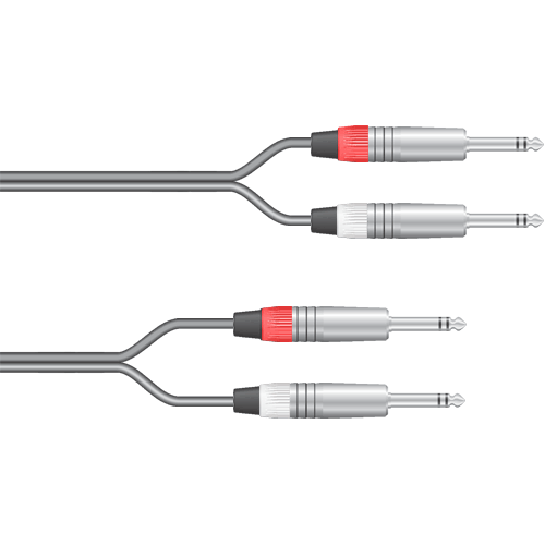 Musikerkabel.de R000159 Stereokabel 2x Klinke 6,3mm - 2x Klinke 6,3mm symmetrisch 0,5m