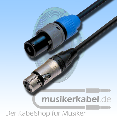 Musikerkabel.de R000172 Speakonstecker 2pol an XLR-Stecker 3pol fem. Neutrik 25cm 2,5qmm