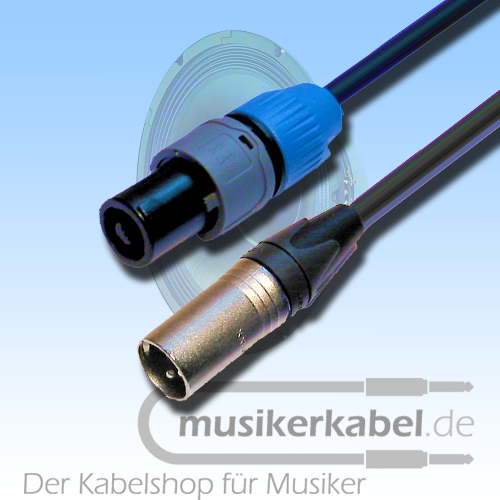 Musikerkabel.de R000173 Speakonstecker 2pol an XLR-Stecker 3pol male Neutrik 25cm 2,5qmm