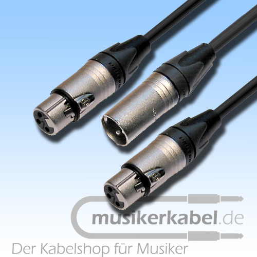 Musikerkabel.de R000174 Y-Adapter XLR-Stecker male, 2x XLR-Stecker female