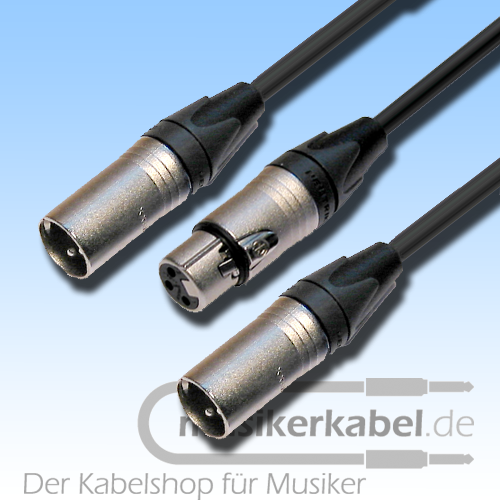 Musikerkabel.de R000175 Y-Adapter XLR-Stecker female, 2x XLR-Stecker male