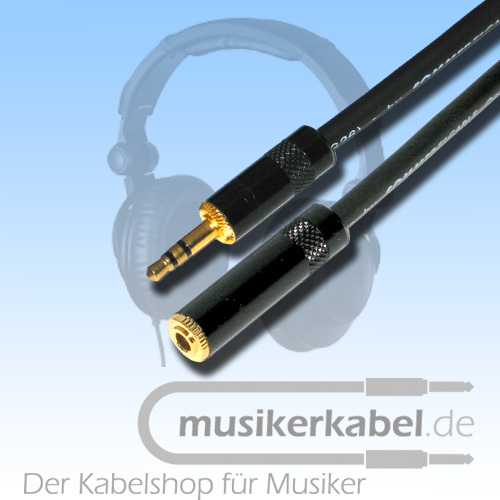 Musikerkabel.de R000201 Klinke 3,5mm stereo an Klinkenkupplung 3,5mm stereo Neutrik 0,5m