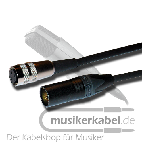 Musikerkabel.de R000206 DIN-Kupplung 3pol. M16-Verr. an XLR-Stecker, hochwertig, 1m
