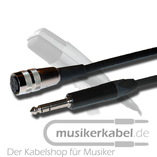 Musikerkabel.de R000211 DIN-Kupplung 3pol. M16-Verr. an Klinke 6,3mm sym., hochw., 1m
