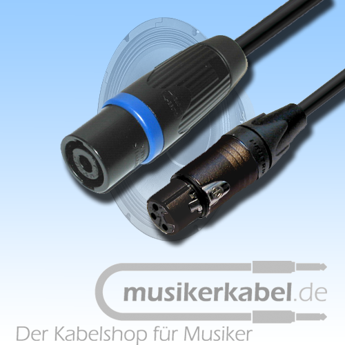 Musikerkabel.de R000237 XLR-Stecker 3pol. male, Speakonstecker female, 25cm, 2,5qmm