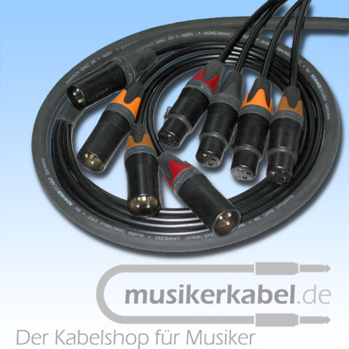 Musikerkabel.de R000243 Loom 2 Kanal, XLRm 3pol XLRf 3pol, 10m