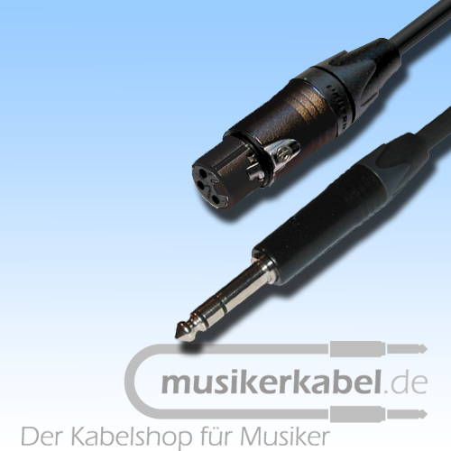 Musikerkabel.de R000264 Adapter Klinke 6,3mm stereo, XLR 3pol female, 25cm 