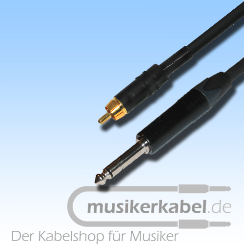 Musikerkabel.de R000268 Adapter Cinch, Klinke 6,3mm mono, 25cm