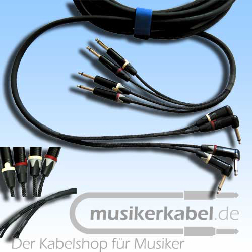 Musikerkabel.de R000323 Keyboard-Loom 2x2 Klinke 6,3mm mono, 2,5m