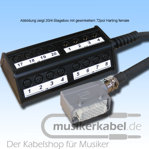 Musikerkabel.de R000712 Stagebox 8/0, Harting 24DD female, gerade, SC-QMC 5m