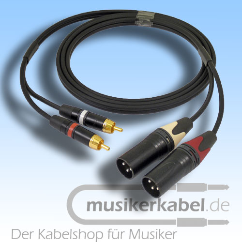 Musikerkabel.de R000952 Stereokabel 2x Cinch - 2x XLR male 0,5m