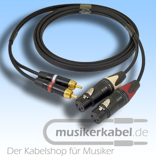 Musikerkabel.de R000957 Stereokabel 2x Cinch - 2x XLR female 0,5m