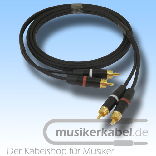 Musikerkabel.de R000962 Stereokabel 2x Cinch - 2x Cinch 0,5m