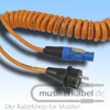 Musikerkabel.de R001042 Schuko powerCON PUR-Anschlußspiralkabel orange 0,5m / 2,5m