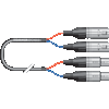 Sommer cable EL01-2500-425 2x XLR an 2x XLR, Multicore 4x 2,5qmm, 80cm Spleiß, 25m lang