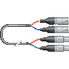 Sommer cable EL01-0250-225 2x XLR an 2x XLR, Multicore 4x 2,5qmm, 80cm Spleiß, 2,5m lang