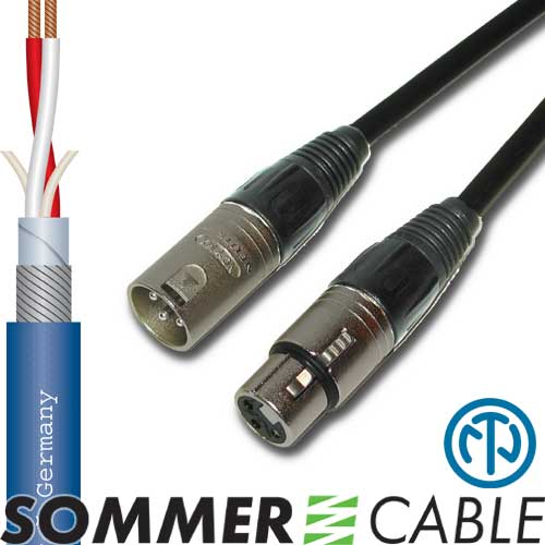 Sommer cable PR01-0500-SW Primus (Sommer Cable), Neutrik XLR m,f, heavy duty, 5m schwarz