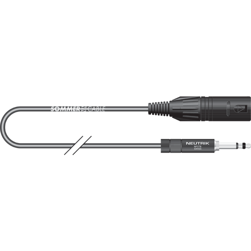 Sommer cable GO2U-0050-SW B-Gauge stereo an XLR 3pol. male, 0,5m schwarz