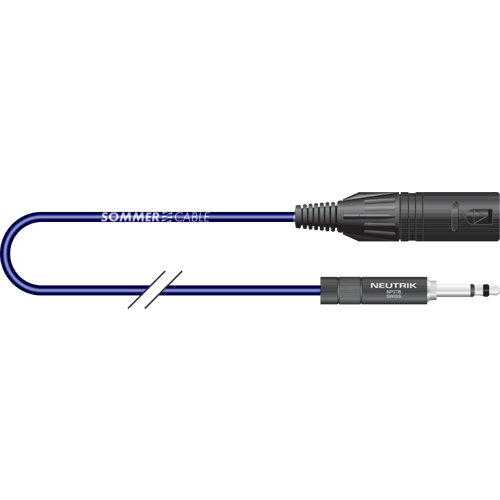 Sommer cable GO2U-0050-BL B-Gauge stereo an XLR 3pol. male, 0,5m blau