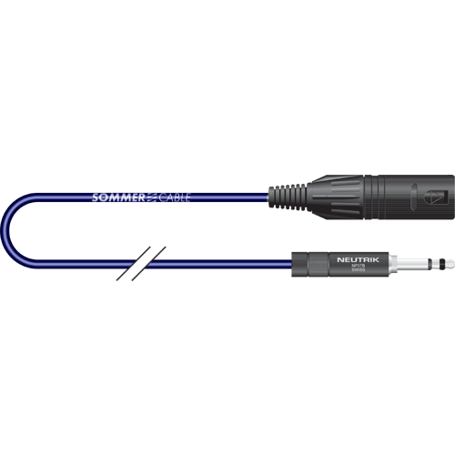 Sommer cable GO2U-0075-BL B-Gauge stereo an XLR 3pol. male, 0,75m blau