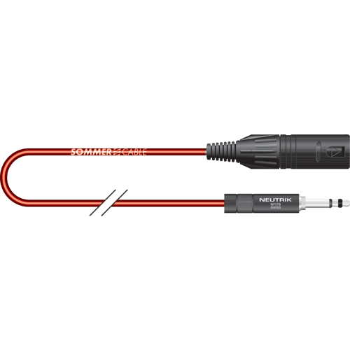 Sommer cable GO2U-0050-RT B-Gauge stereo an XLR 3pol. male, 0,5m rot