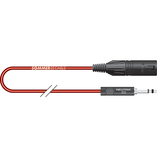 Sommer cable GO2U-0250-RT B-Gauge stereo an XLR 3pol. male, 2,5m rot