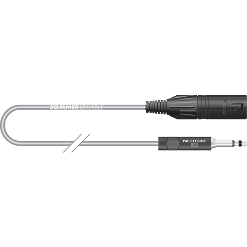 Sommer cable GO2U-0050-GR B-Gauge stereo an XLR 3pol. male, 0,5m grau