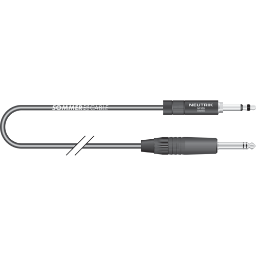 Sommer cable GO2R-0025-SW B-Gauge stereo an Klinkenstecker 6,3mm stereo, 0,25m schwarz